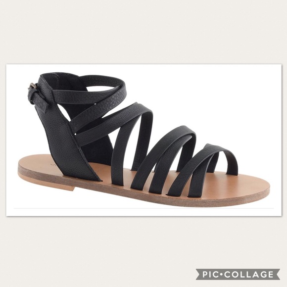 J. Crew Shoes - J. Crew Callista Strappy Black Gladiator Sandals